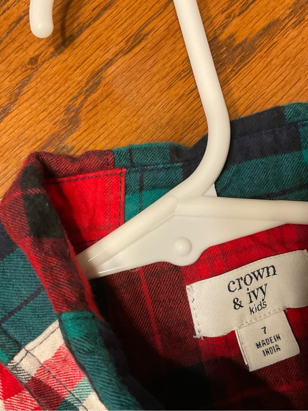 crown & ivy Red and Green Plaid Button-Down Shirt